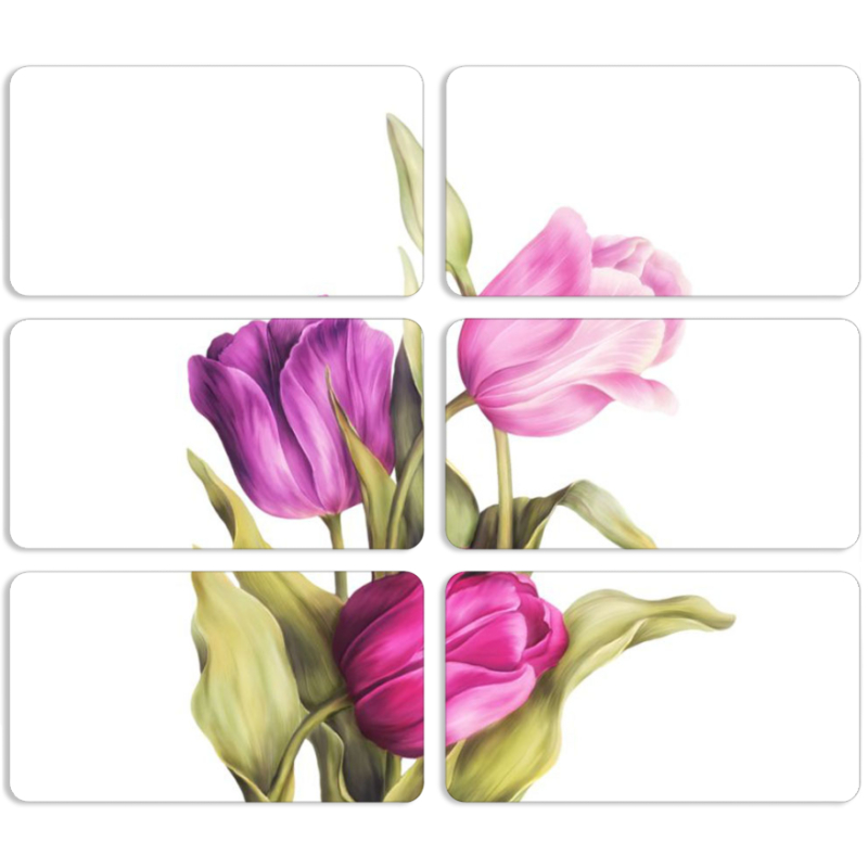 Магнитные фотопазлы 90 на 50 набор 6 штук 