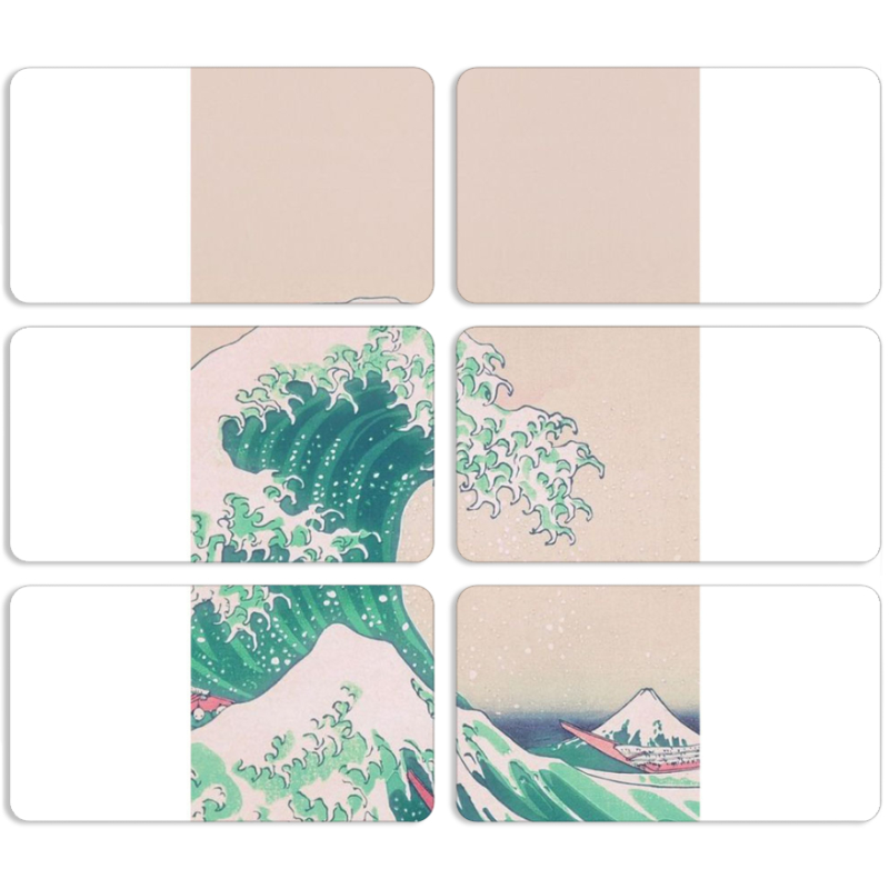 Магнитные фотопазлы 90 на 50 набор 6 штук 