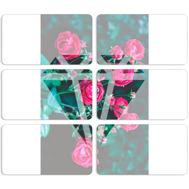 Магнитные фотопазлы 90 на 50 набор 6 штук 