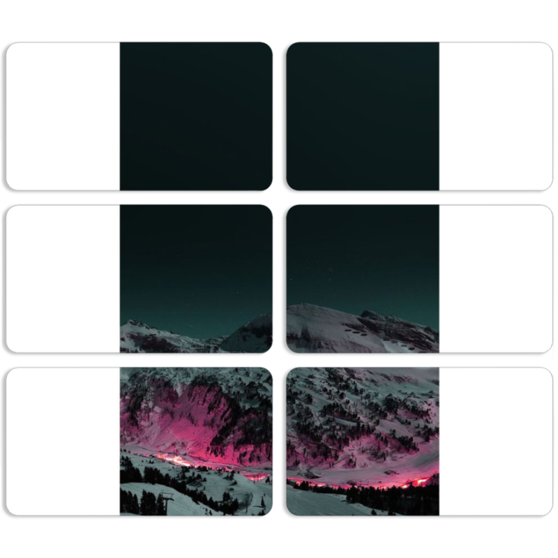 Магнитные фотопазлы 90 на 50 набор 6 штук 