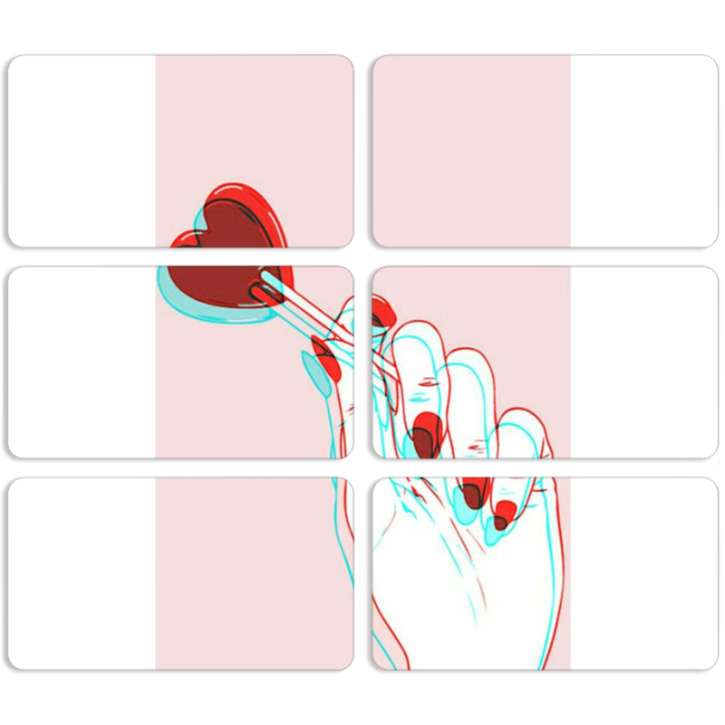 Магнитные фотопазлы 90 на 50 набор 6 штук 