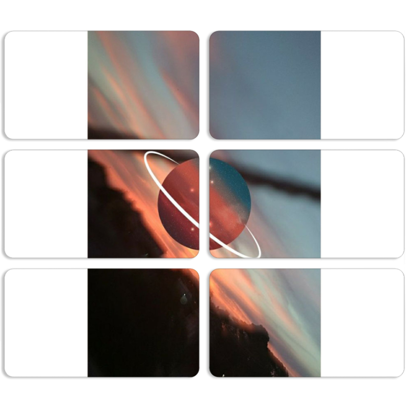 Магнитные фотопазлы 90 на 50 набор 6 штук 