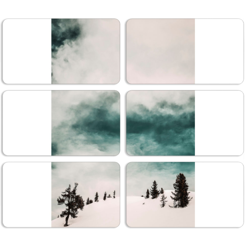 Магнитные фотопазлы 90 на 50 набор 6 штук 