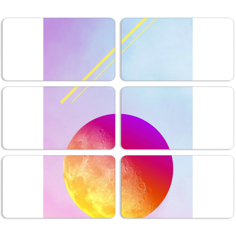 Магнитные фотопазлы 90 на 50 набор 6 штук 