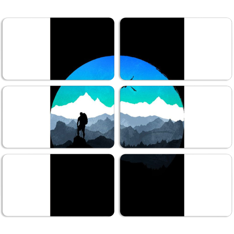 Магнитные фотопазлы 90 на 50 набор 6 штук 