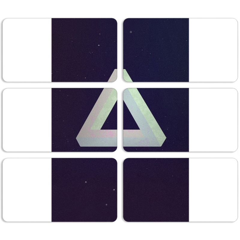 Магнитные фотопазлы 90 на 50 набор 6 штук 