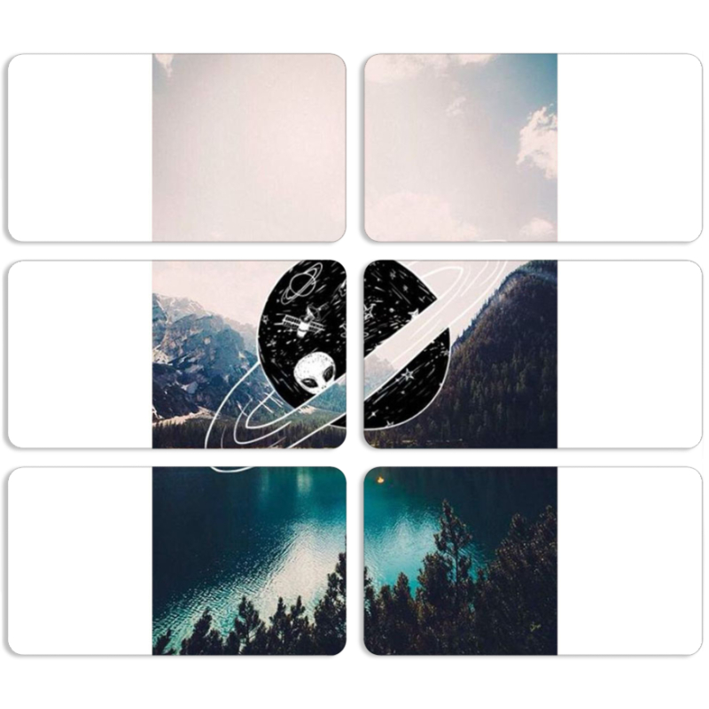 Магнитные фотопазлы 90 на 50 набор 6 штук 