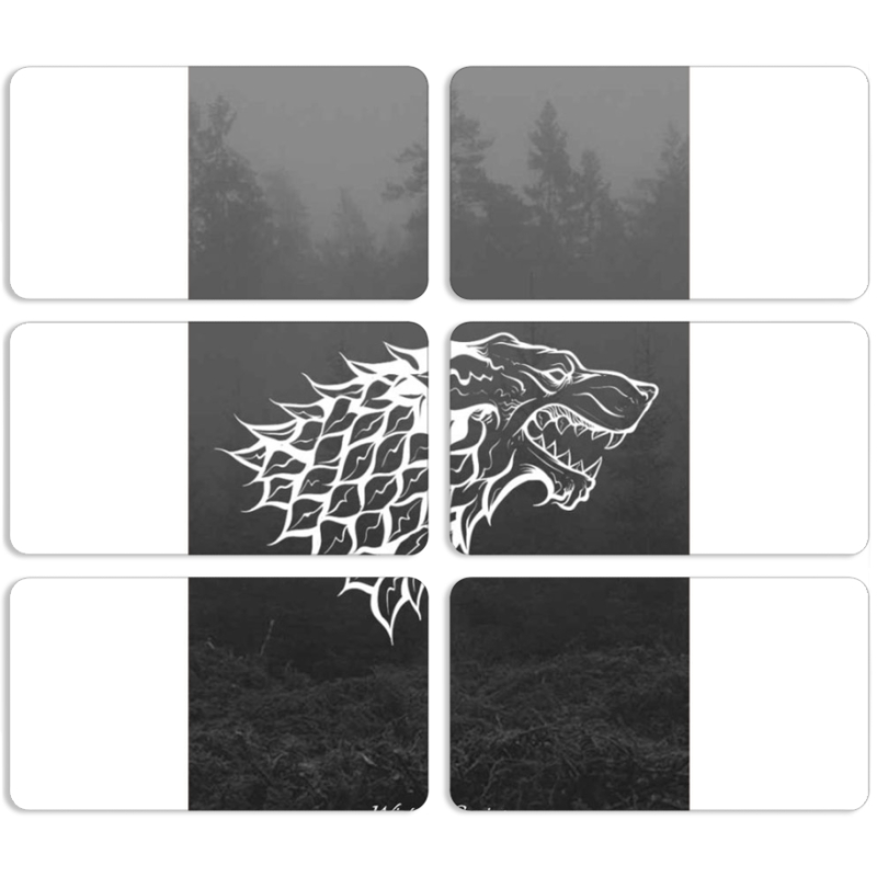 Магнитные фотопазлы 90 на 50 набор 6 штук 