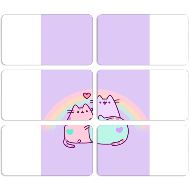 Магнитные фотопазлы 90 на 50 набор 6 штук 