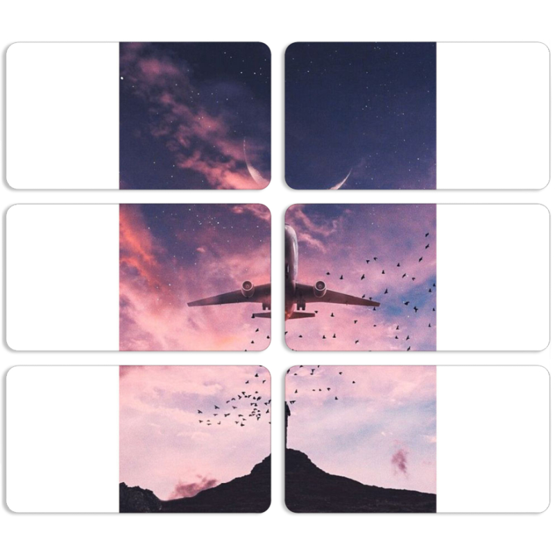 Магнитные фотопазлы 90 на 50 набор 6 штук 