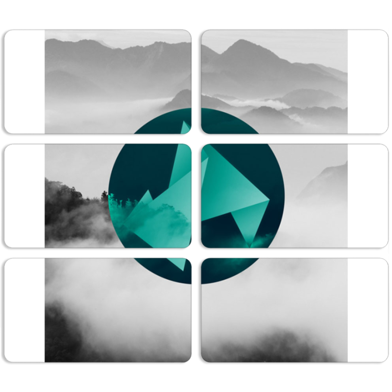 Магнитные фотопазлы 90 на 50 набор 6 штук 