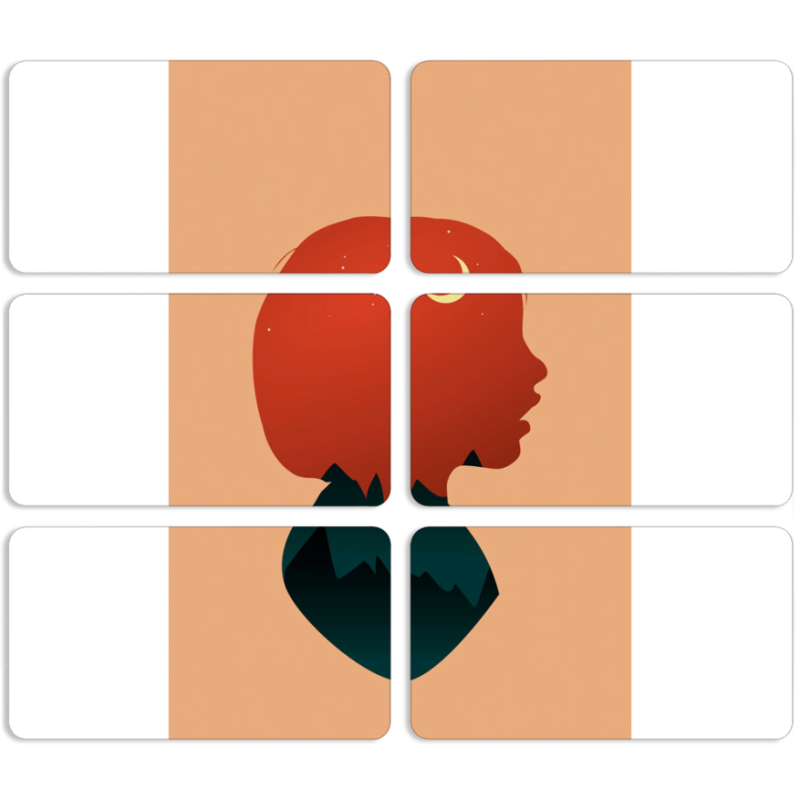 Магнитные фотопазлы 90 на 50 набор 6 штук 