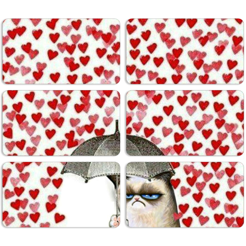 Магнитные фотопазлы 90 на 50 набор 6 штук Raining Hearts