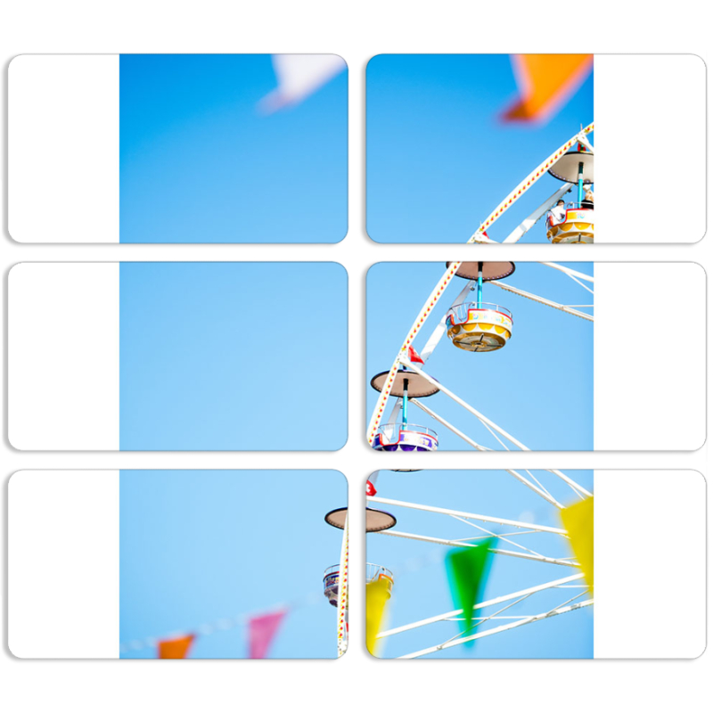 Магнитные фотопазлы 90 на 50 набор 6 штук 