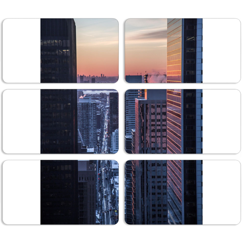 Магнитные фотопазлы 90 на 50 набор 6 штук 