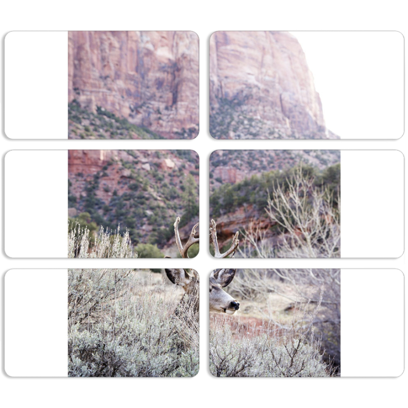 Магнитные фотопазлы 90 на 50 набор 6 штук 