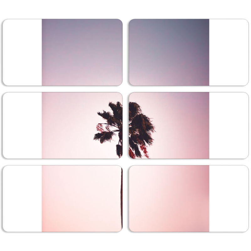 Магнитные фотопазлы 90 на 50 набор 6 штук 