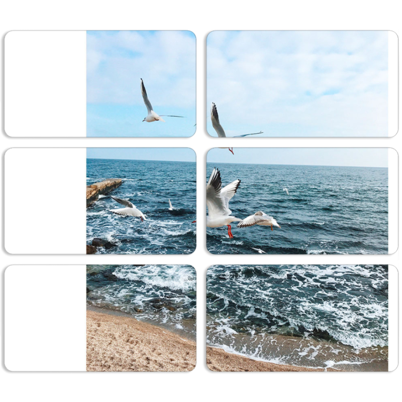 Магнитные фотопазлы 90 на 50 набор 6 штук 