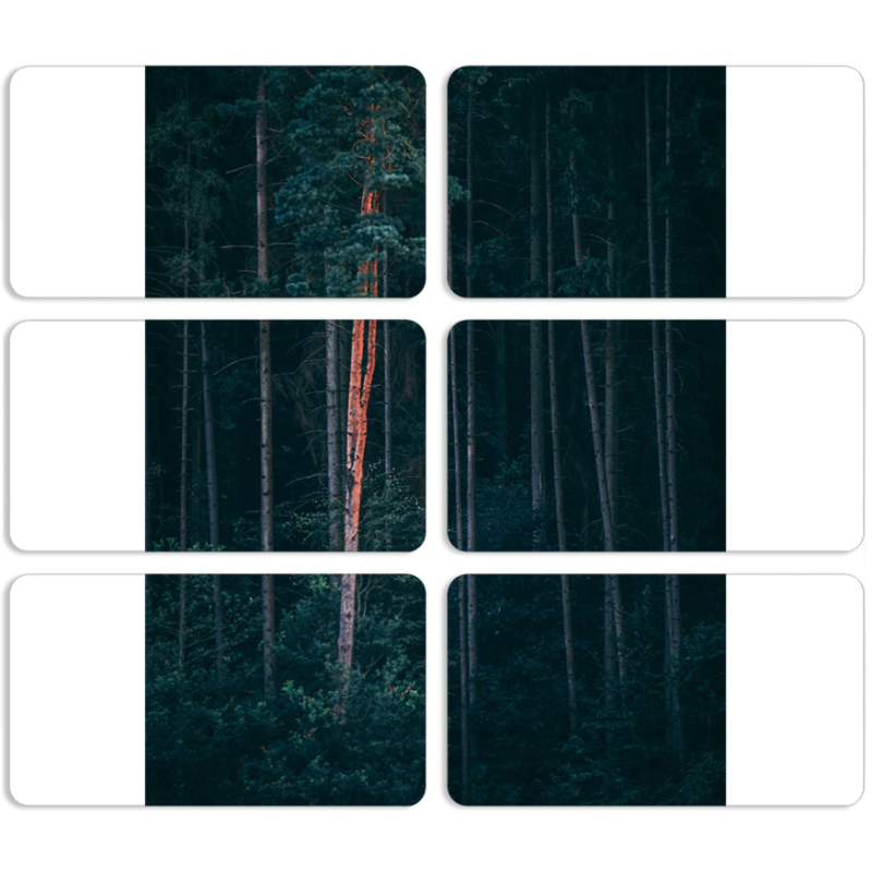 Магнитные фотопазлы 90 на 50 набор 6 штук 