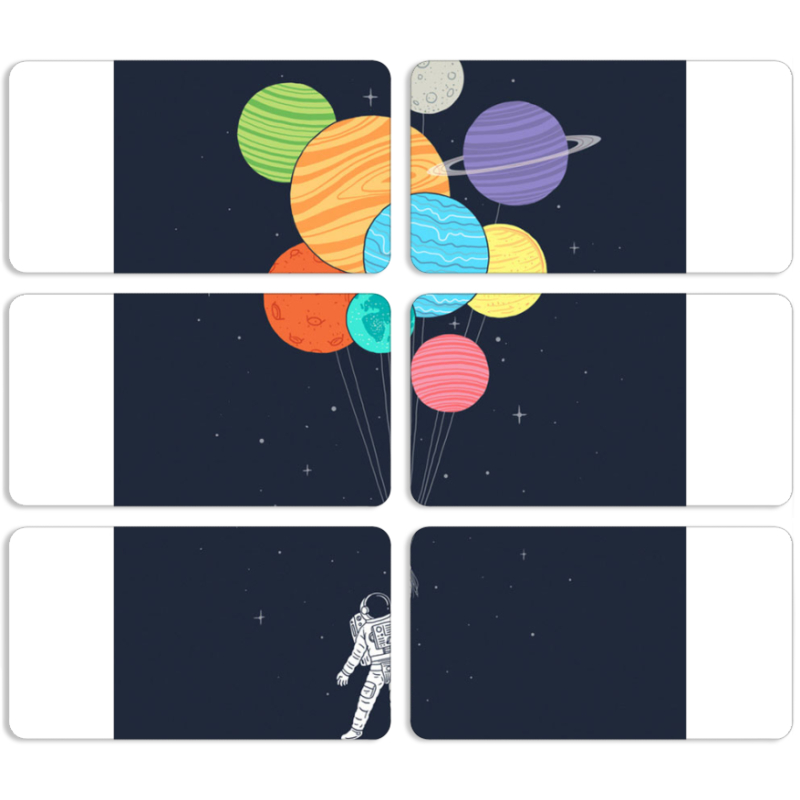 Магнитные фотопазлы 90 на 50 набор 6 штук 