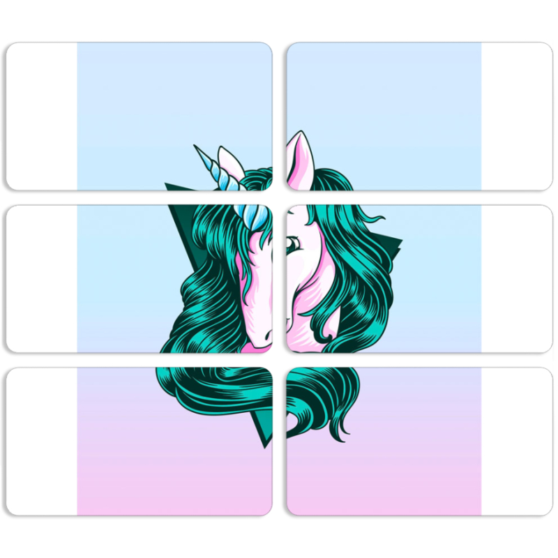 Магнитные фотопазлы 90 на 50 набор 6 штук 