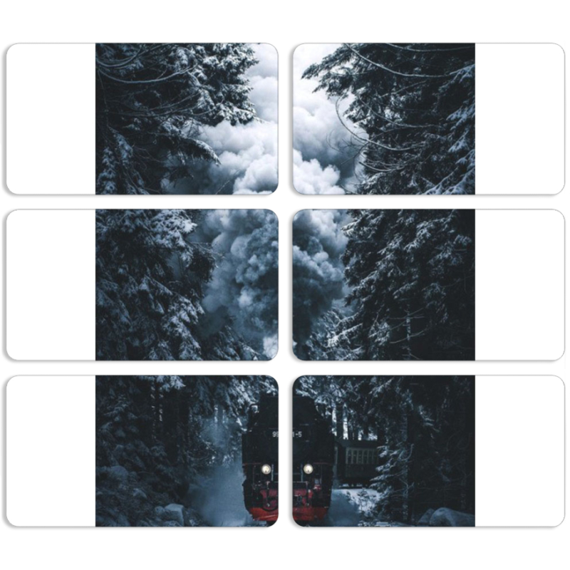 Магнитные фотопазлы 90 на 50 набор 6 штук 