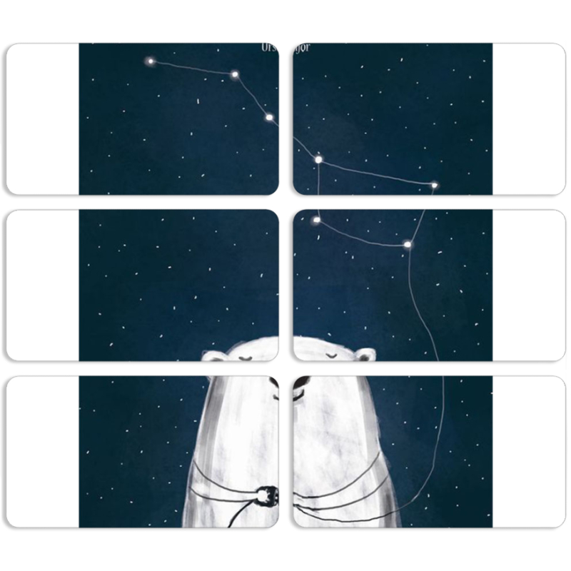 Магнитные фотопазлы 90 на 50 набор 6 штук Ты мой космос