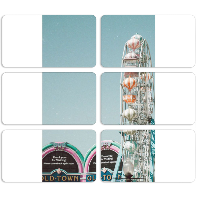 Магнитные фотопазлы 90 на 50 набор 6 штук 