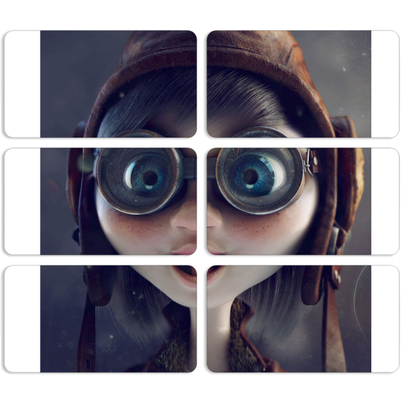 Магнитные фотопазлы 90 на 50 набор 6 штук Blue Eyes