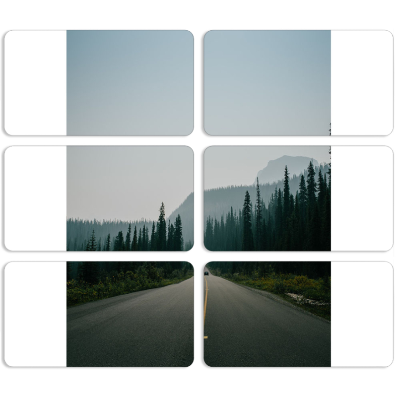 Магнитные фотопазлы 90 на 50 набор 6 штук 