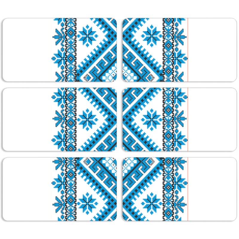 Магнитные фотопазлы 90 на 50 набор 6 штук Блакитний Орнамент