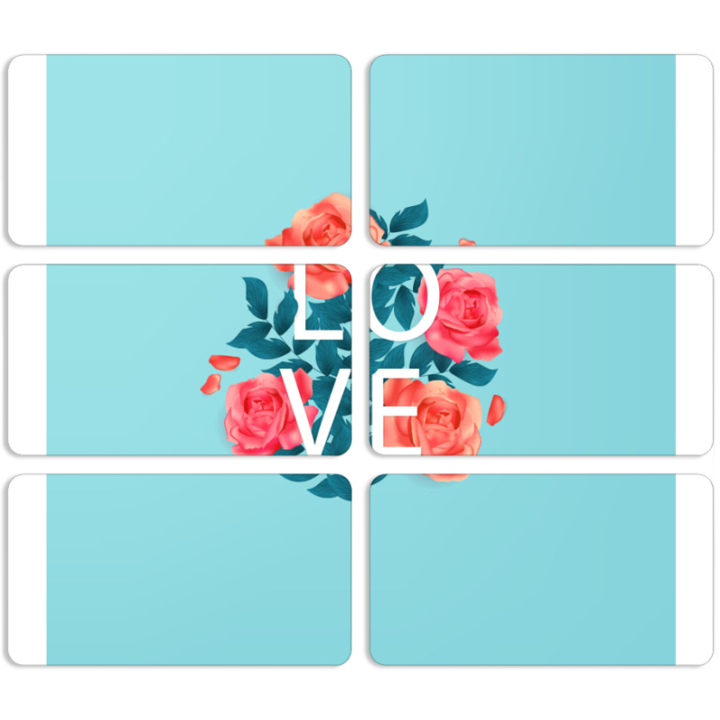 Магнитные фотопазлы 90 на 50 набор 6 штук 