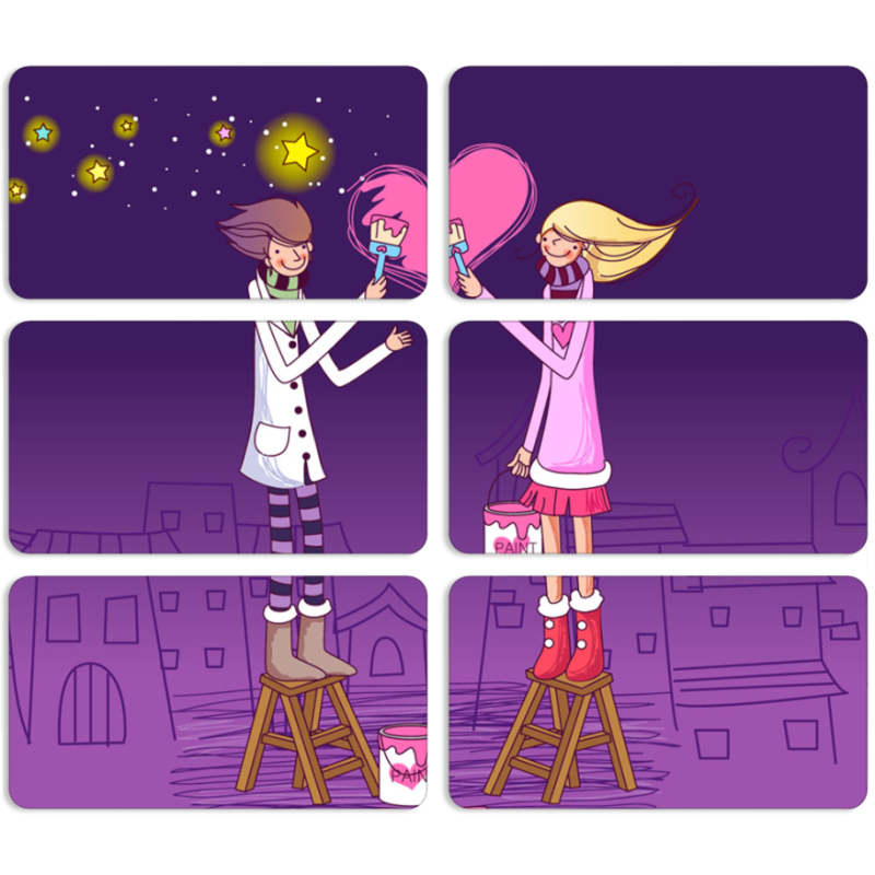 Магнитные фотопазлы 90 на 50 набор 6 штук 