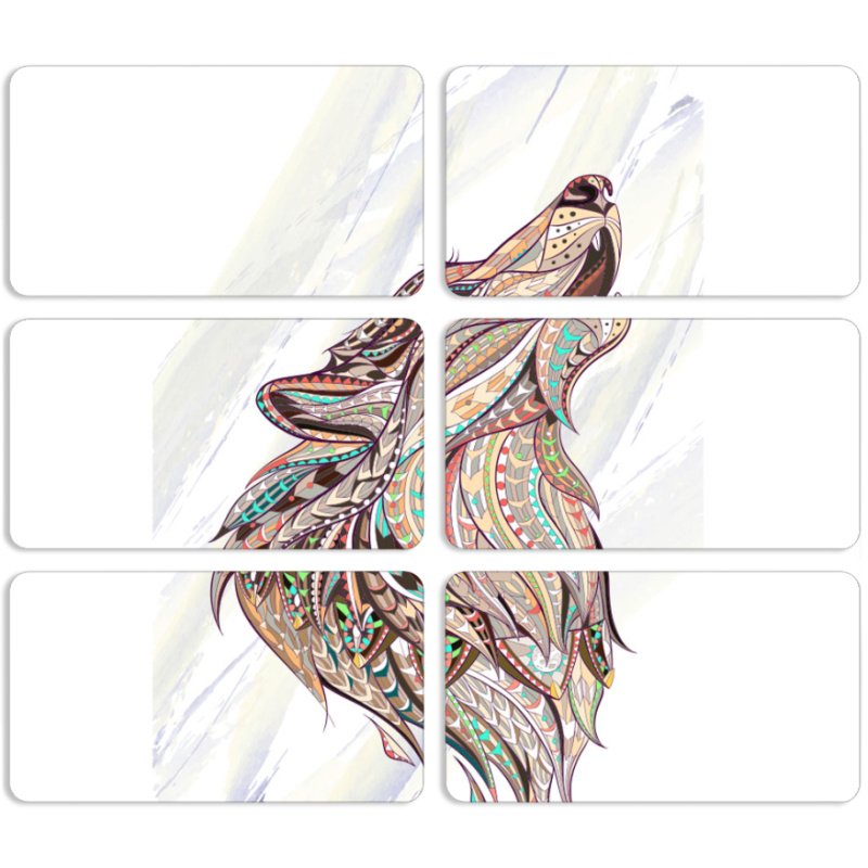 Магнитные фотопазлы 90 на 50 набор 6 штук 