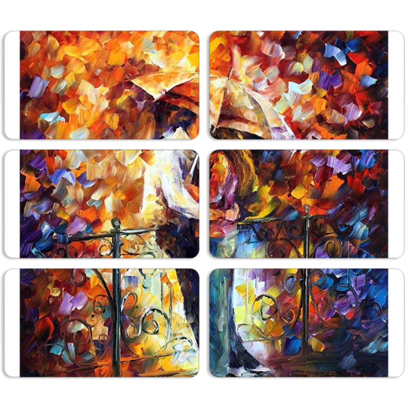 Магнитные фотопазлы 90 на 50 набор 6 штук Kiss Under Umbrella