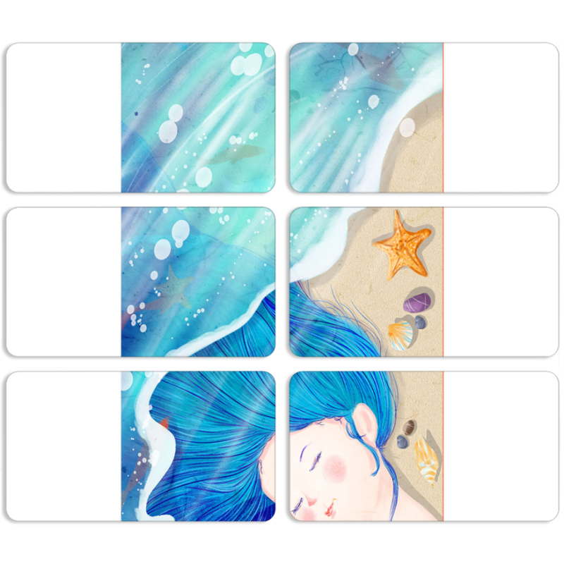 Магнитные фотопазлы 90 на 50 набор 6 штук Sea Girl