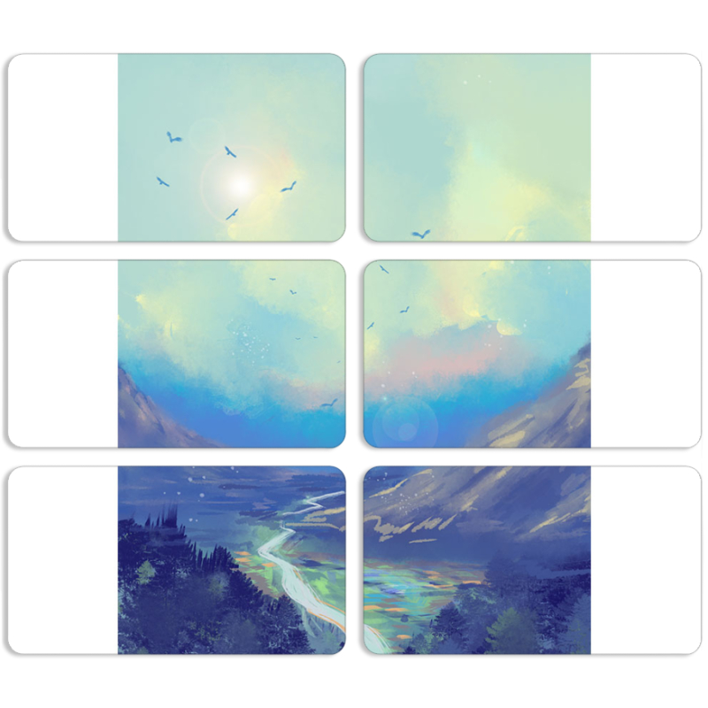 Магнитные фотопазлы 90 на 50 набор 6 штук 