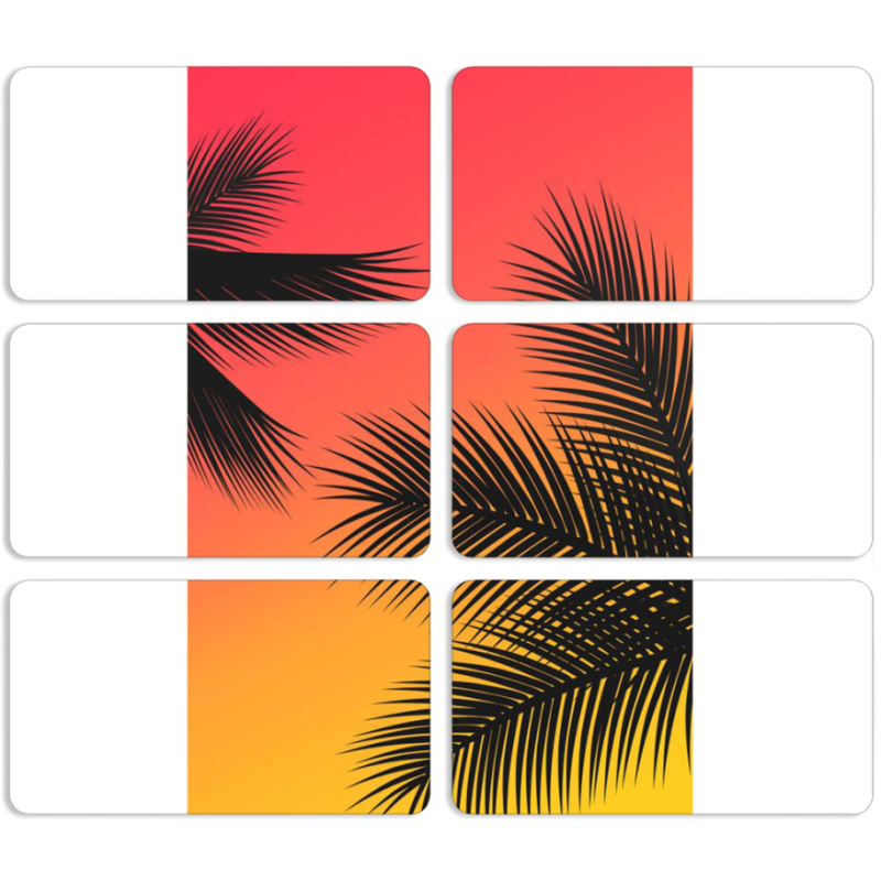 Магнитные фотопазлы 90 на 50 набор 6 штук 