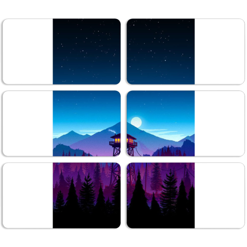 Магнитные фотопазлы 90 на 50 набор 6 штук 