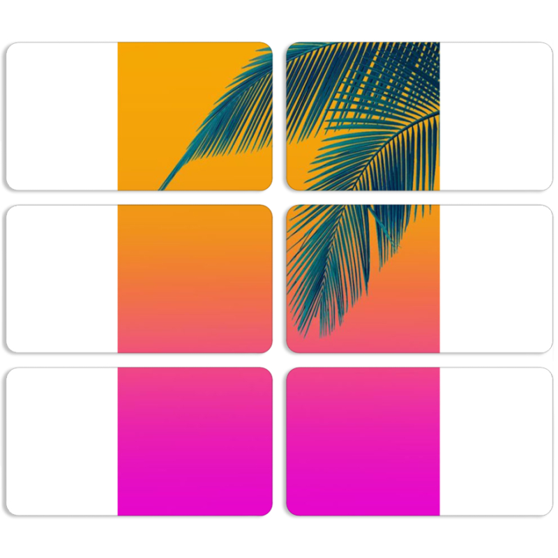 Магнитные фотопазлы 90 на 50 набор 6 штук 