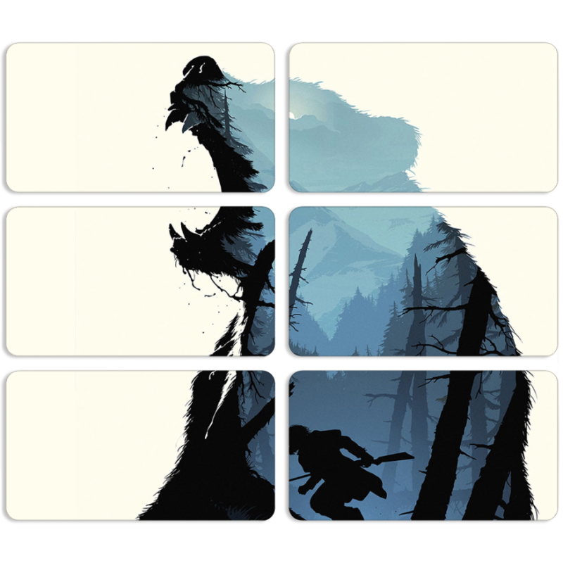 Магнитные фотопазлы 90 на 50 набор 6 штук 