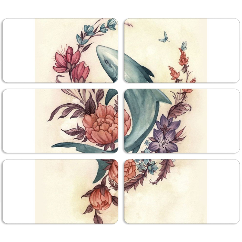 Магнитные фотопазлы 90 на 50 набор 6 штук 