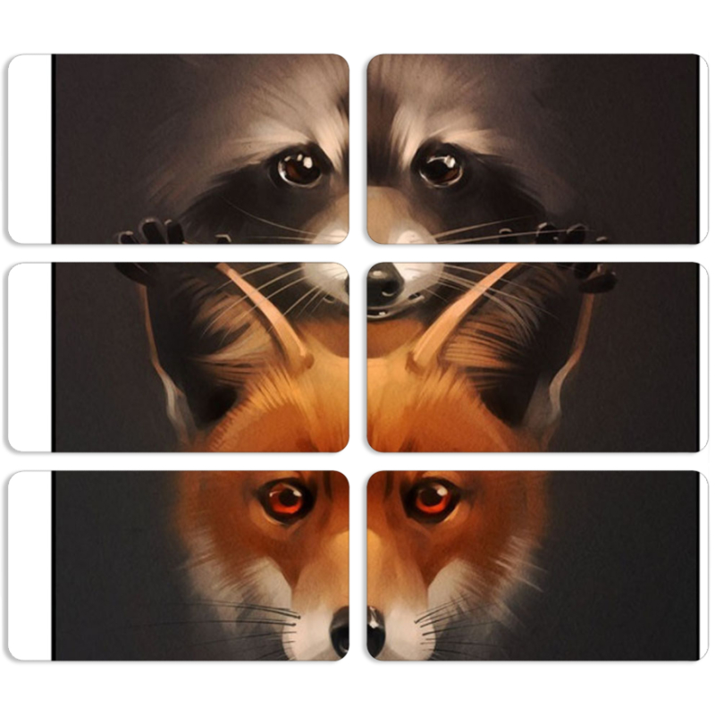 Магнитные фотопазлы 90 на 50 набор 6 штук 