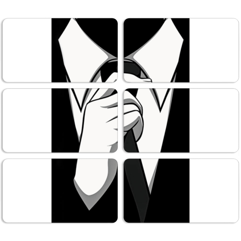 Магнитные фотопазлы 90 на 50 набор 6 штук Tie