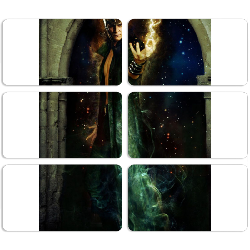 Магнитные фотопазлы 90 на 50 набор 6 штук 