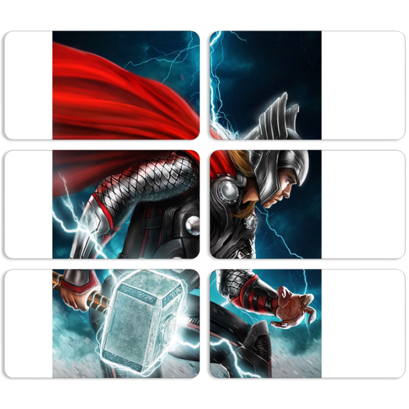 Магнитные фотопазлы 90 на 50 набор 6 штук 