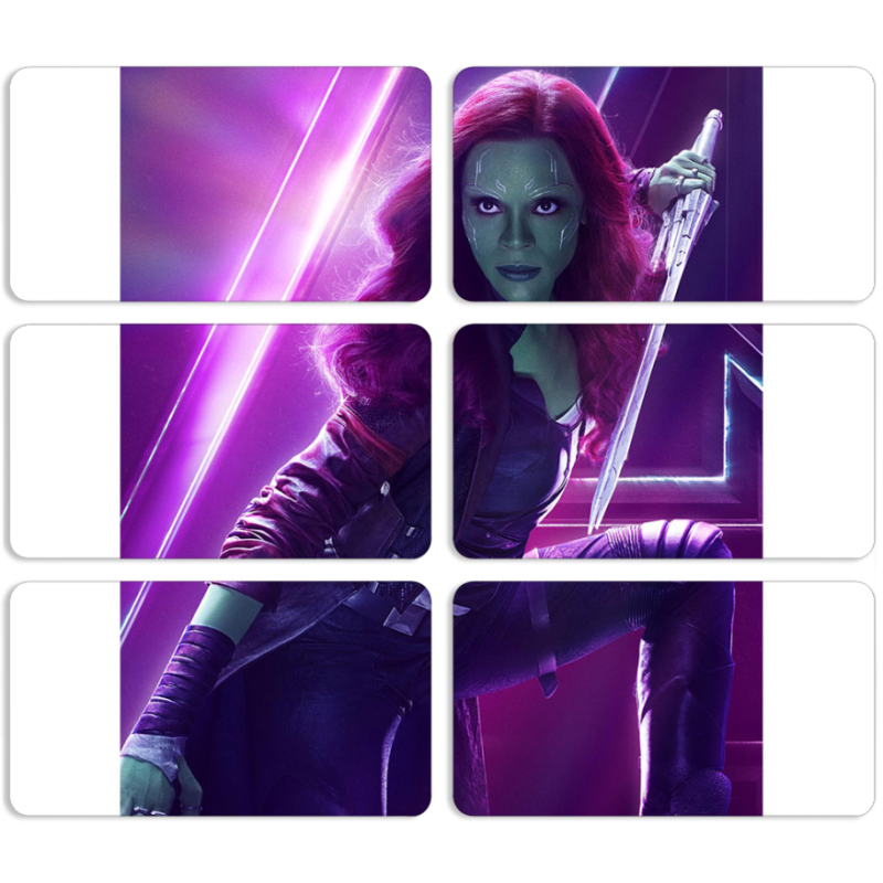 Магнитные фотопазлы 90 на 50 набор 6 штук 