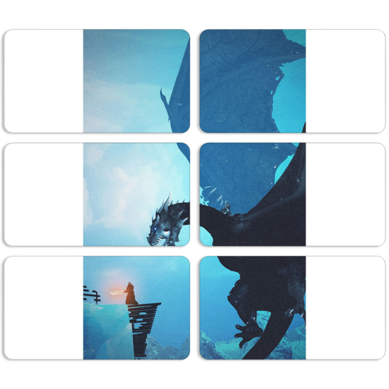 Магнитные фотопазлы 90 на 50 набор 6 штук 