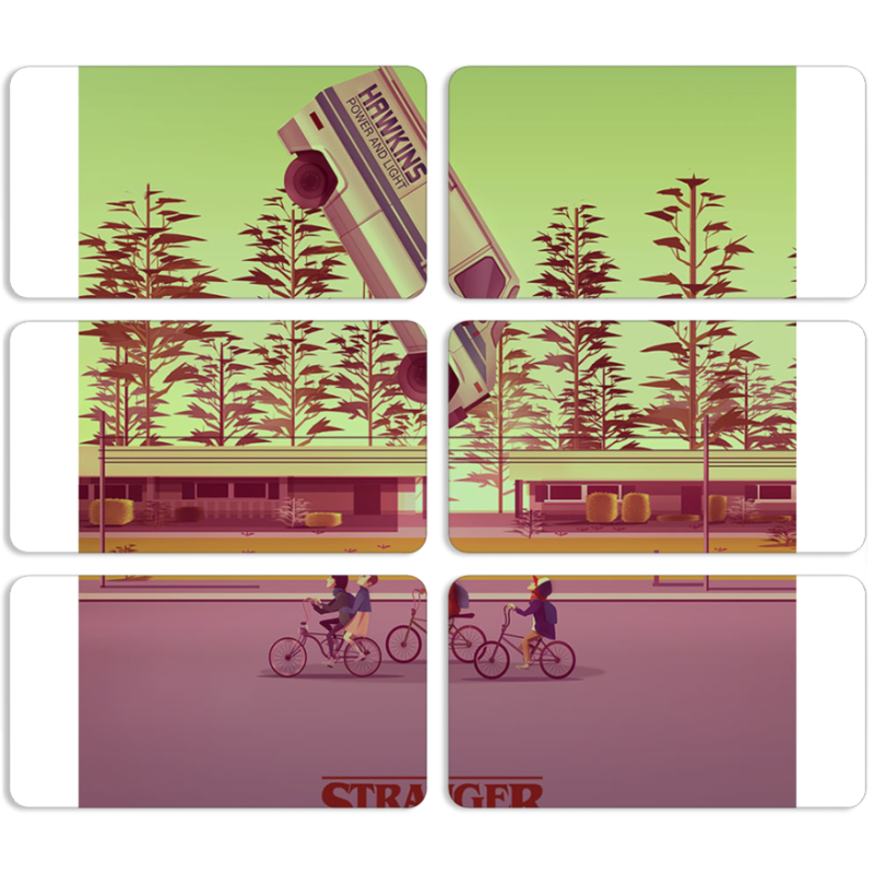 Магнитные фотопазлы 90 на 50 набор 6 штук 