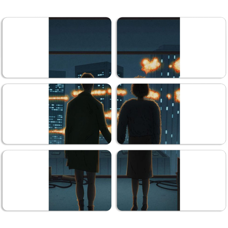 Магнитные фотопазлы 90 на 50 набор 6 штук 